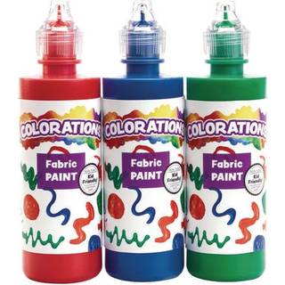 Farve Stof maling 3 farver hver 4 oz r?d gr?n bl? tynd dyselignende applikator tip, der g?r det enkelt at klemme og bruge
