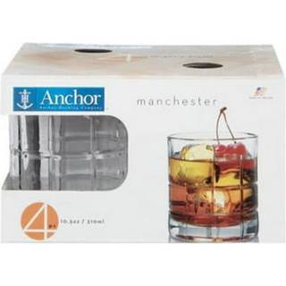 Anchor Hocking Manchester klipper gammeldags whiskybriller 10,5 oz (s?t af 4) -
