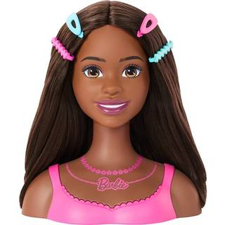 Barbie dukke styling hovedbrunt h?r med 20 farverige tilbeh?r dukkehoved til h?rstyling