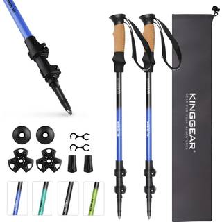 Kinggear Walking Stick til vandreture - Justerbar hurtig flip Lock Trekking -poler sammenfoldelig Letv?gt 7075 Aluminium Natural Anti -Sweat Cork