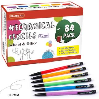 Shuttle Art Mechanical Pencils 84 Pack Bulk Mechanical Pencils 07mm Medium Point Hb 2 Lead Assortered t?nder Office School Supplies