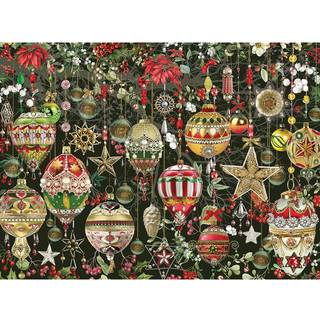 Bit og stykker - 500 stykker puslespil til voksne - julepynt - Holiday Tree Decoration Flowers Stars Winter Jigsaw Puzzle af kunstneren Barbara B