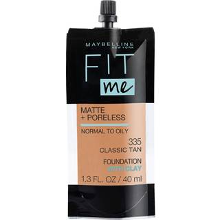 Maybelline New York Fit Me Matte + Poreless Liquid Foundation Pouch Format 335 Classic Tan 1.3 ounce