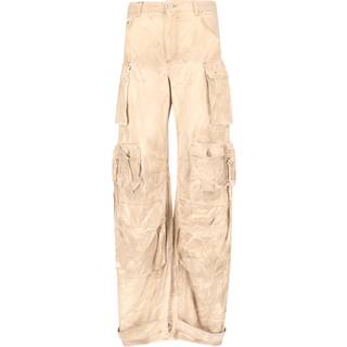 The Attico Fern denim low-rise cargo pants - neutrals - 26