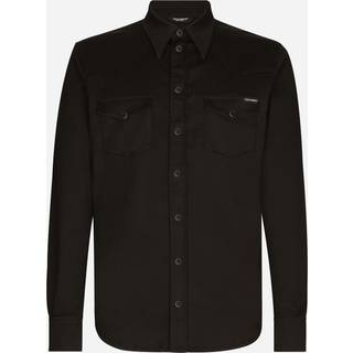 Dolce&Gabbana Embroidered cotton-blend shirt - black - EU 41