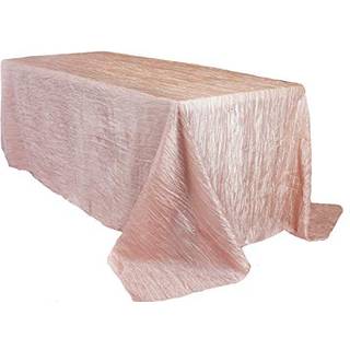 Din stol dækker - 90 x 156 tommer rektangulær crinkle taffeta duge - Blush rektangel Bordbind til 8 ft rektangulære borde Bryllup knust bordklud