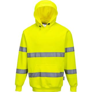 Hi-vis sweatshirt med hætte - Gul (Størrelse: L)