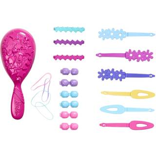 Barbie-dukke stylinghoved med blondt hår og 20 farverige tilbehør - Perfekt gave til børn fra 3 år