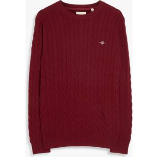 GANT Cotton Cable Crew Neck Plumped Red
