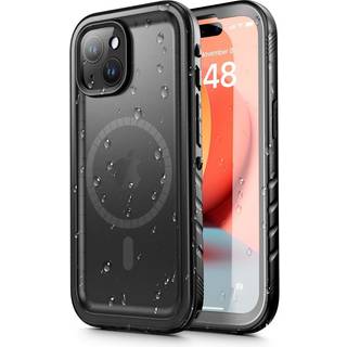 Tech-Protect iPhone 15 Vandtæt Cover - MagSafe Kompatibel - Gennemsigtig / Sort