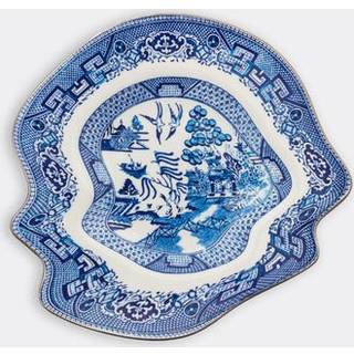 Seletti Tableware - 'Classic on Acid, Glitchy Willow' dessert plate in blue PORCELAIN