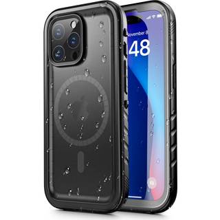 Tech-Protect iPhone 15 Pro Max Vandtæt Case - MagSafe Kompatibel - Gennemsigtig / Sort