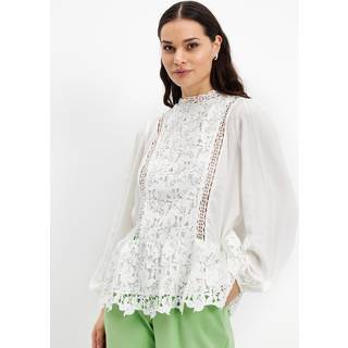 IN FRONT Simone Bluse, Farve: White, Størrelse: XL, Dame