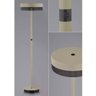 Mesh LED-gulvlampe med dæmper, sand/sort