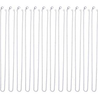Outus 12 Pack Iron DIY kæde halskæder hummerlås linkkæde halskæder sølvbelagt (20 tommer)