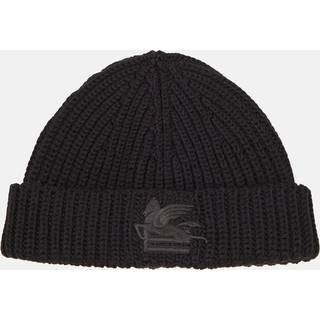 Etro Pegaso wool beanie - black - One Size
