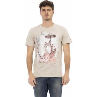 Trussardi Action Beige Cotton Men T-Shirt