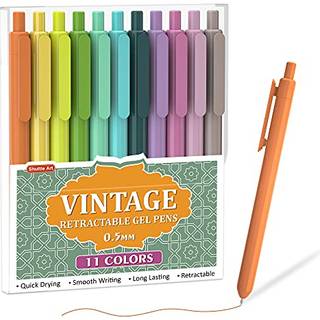 Shuttle Art farvet udtr?kkelige gelpenner 11 vintage bl?kfarver s?de kuglepenne 0,7 mm medium Point hurtig t?rring til skrivning af tegning journ