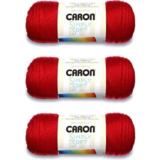 Caron Simply Soft Harvest Red Garn - 3 Pack of 170G/6oz - Acrylic - 4 Medium (Worsted) - 315 yards - Strik/hækling