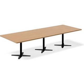 Office konferencebord rektangulært 320x120cm bøg med sort stel