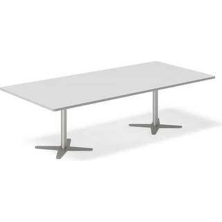 Konferencebord DNA, Lysgrå 2600x1200 mm rektangulært, Alugrå understel