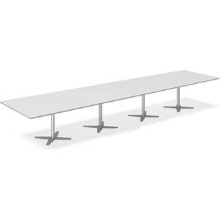 Konferencebord DNA, Lysgrå 5000x1200 mm rektangulært, Alugrå understel