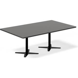 Konferencebord DNA, Antracit 2000x1200 mm rektangulært, Sort understel