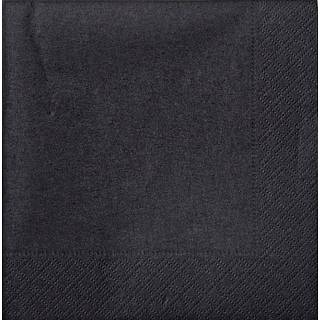 Windsor ensfarvede servietter 33x33 cm - sort
