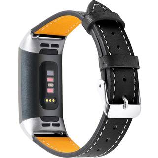 Fitbit Charge 3/4 armbånd Læder Sort
