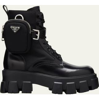 Prada Monolith leather ankle boots - black - EU 38.5