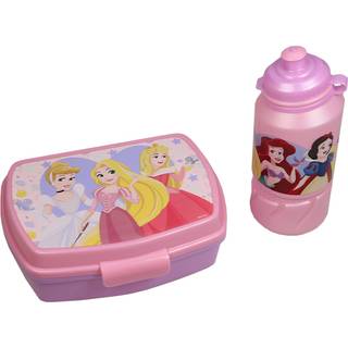 Disney prinsesse madkasse med drikkedunk - Madkassesæt i 2 dele til børn - Askepot, Rapunzel og Tornerose
