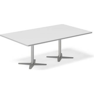 Konferencebord DNA, Lysgrå 2000x1200 mm rektangulært, Alugrå understel
