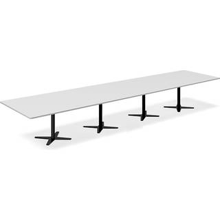 Konferencebord DNA, Lysgrå 5000x1200 mm rektangulært, Sort understel