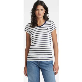 Eyben Stripe Slim V-Neck Top - Multi color - Women