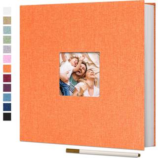 Vienrose stort fotoalbum Selvklæbende til 4x6 8x10 billeder linned scrapbog album DIY 40 blanke sider med en metallisk pen