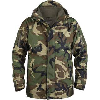 Mil-Tec Regnjakke med fleece - Woodland camo