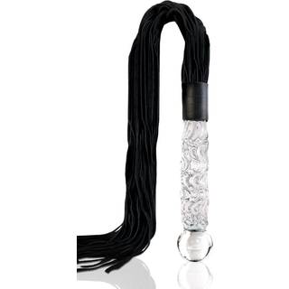 Icicles No. 38 - Læderpisk og glasdildo (gennemsigtig-sort)