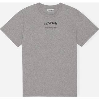 Ganni t-shirt - T3677 Relaxed O-neck paloma melange