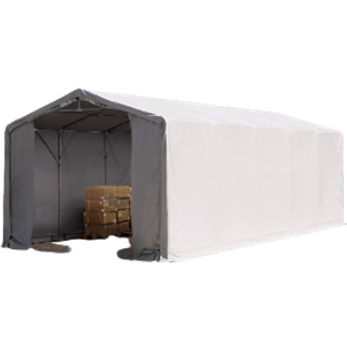 6x10m, Telthal, PRIMEtex-PVC-teltdug, grå, med statikpakke (blød undergrund) - (93969)
