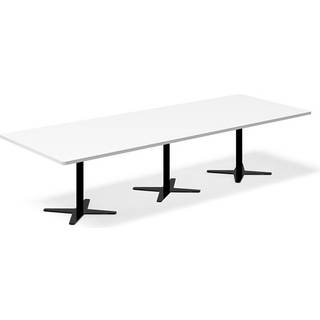 Konferencebord DNA, Hvid 3200x1200 mm rektangulært, Sort understel