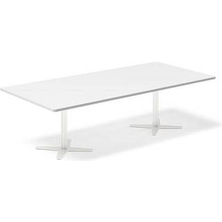 Konferencebord DNA, Hvid 2600x1200 mm rektangulært, Hvid understel