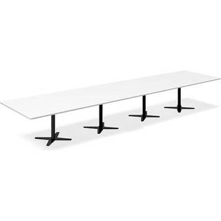 Office konferencebord rektangulært 500x120cm hvid med sort stel