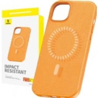 Baseus - Magnetic Phone Case for iPhone 15 Plus Fauxther Series Orange