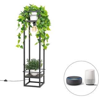 Smart industriel gulvlampe sort inkl. Wifi G95 - Cage Rack