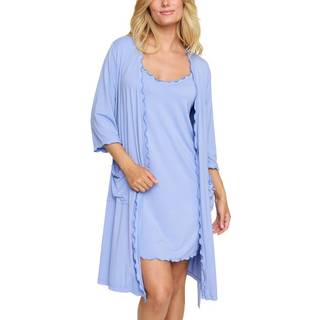Damella Viscose Plain Wave Robe - Lightblue - Small