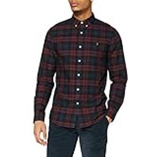 Farah Vintage Brewer Long Sleeve Shirt Burgundy