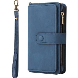 OnePlus Nord CE (5G) Kunst Læder Cover m. 15 Kortholdere & Strop - Blå