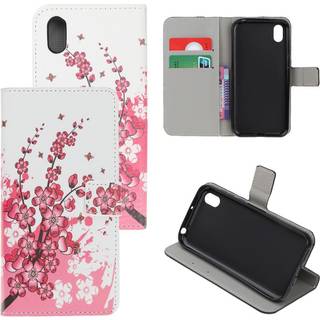 Huawei Y5 (2019) Flip Cover m. Lyserøde Blomster