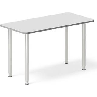 Office skrivebord 160x80cm lys grå laminat med alugråt stel