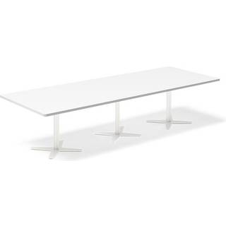 Office konferencebord rektangulært 320x120cm hvid med hvid stel